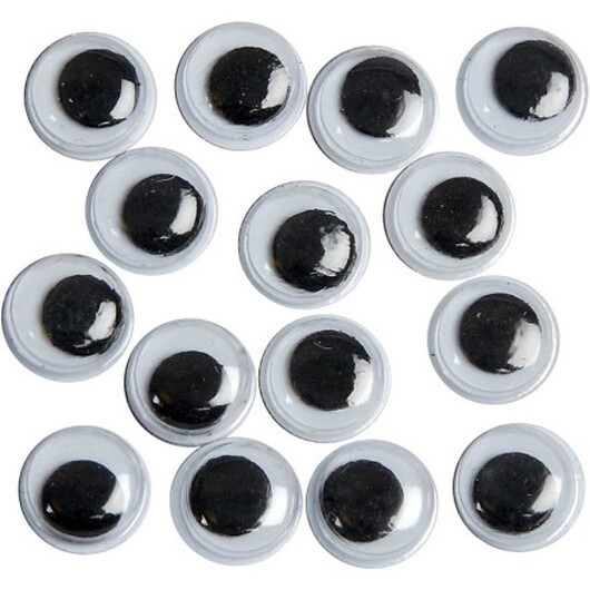 Rörliga ögon, utan häftämne, diam. 8 mm, 40 st / 1 frp.
