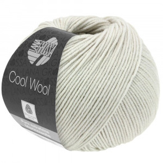 Lana Grossa Cool Wool Garn 2076 Ljus grå