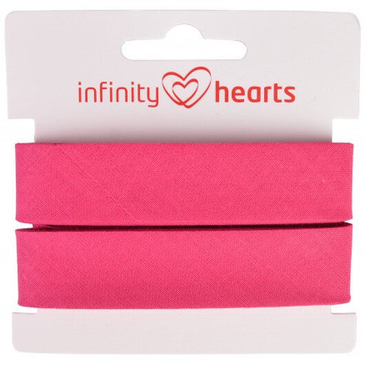 Infinity Hearts Kantband/Snedslå Bomull 40/20mm 95 Fuchsia - 5m