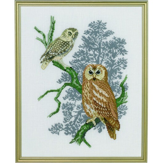 Permin Broderikit Ladugårdsuggla & Nattuggla 31x39cm