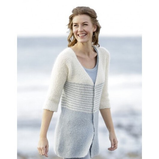 Irish Sea Cardigan by DROPS Design - Jacka Stick-mönster str. S - XXXL