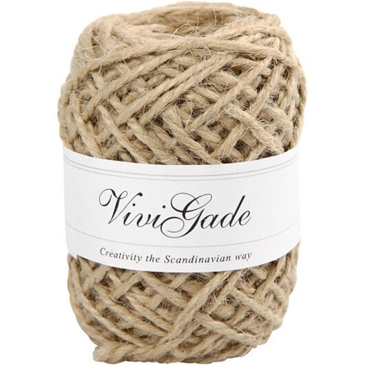 Naturhampa, tjocklek 1-2 mm, natur, 30 m/ 1 rl.