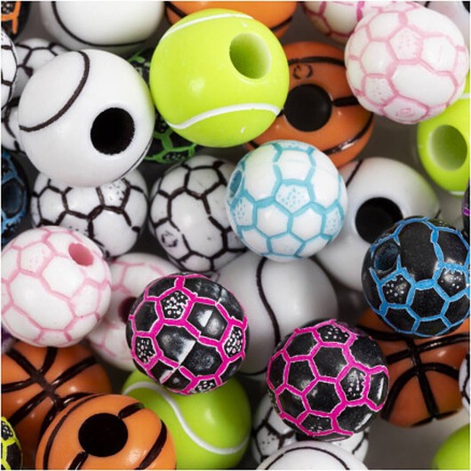 Sportpärlor, Dia. 10+11 mm, Hålstl. 1,5+3 mm, 270 g/ 1 förp.