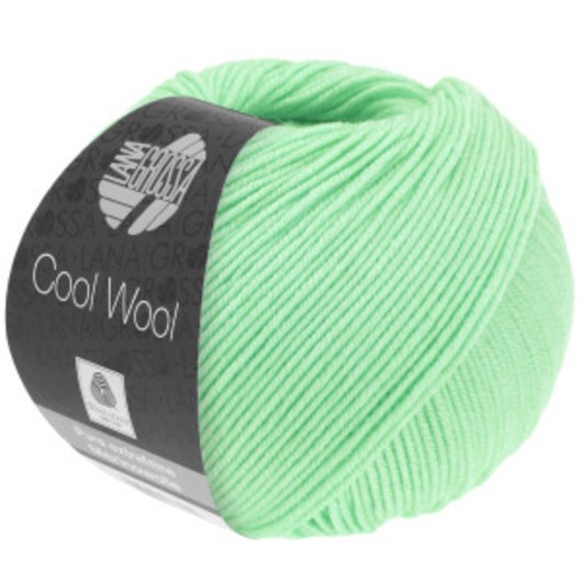 Lana Grossa Cool Wool Garn 2087 Vit Grön