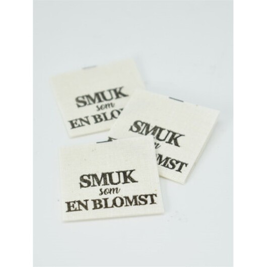 Etikett "Vacker som en blomma" Vit - 5 st.