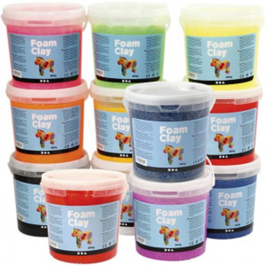 Foam ClayÂ® , mixade färger, Innehållet kan variera , 12x560 g/ 1 förp.