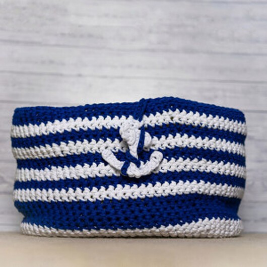 Marin tvättkorg av Rito Krea - Korg av Rito Krea - Free Nautical Laundry Basket Pattern