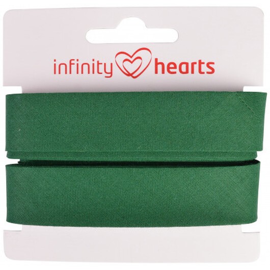 Infinity Hearts Kantband/Snedslå Bomull 40/20mm 25 Mörkgrön - 5m