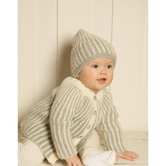 Rätstickad Jacka och Mössa by DROPS Design - Jacka och Mössa Stick-mönster strl. 1/3 mdr - 3/4 år