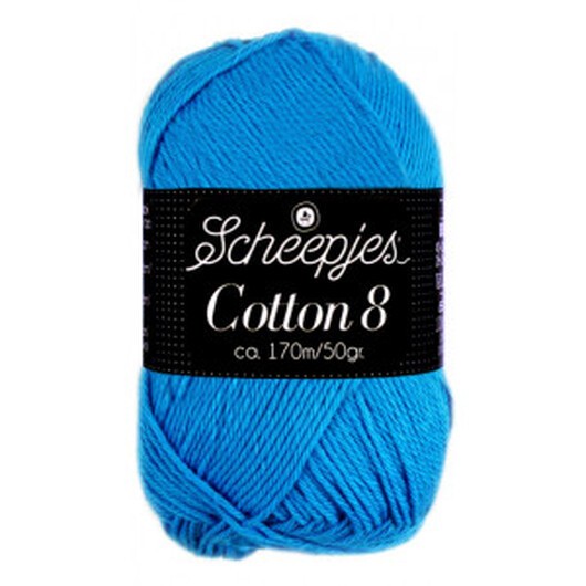 Scheepjes Cotton 8 Garn Garn Unicolor 563 Blå