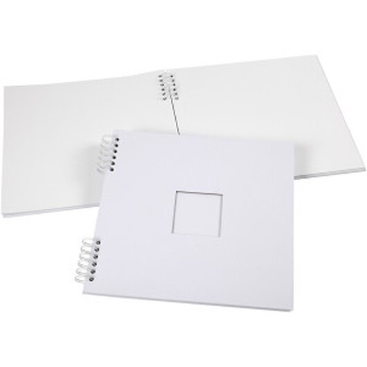 Scrapbok med spiral, stl. 30,5x30,5 cm, 250 g, vit, 1 st.