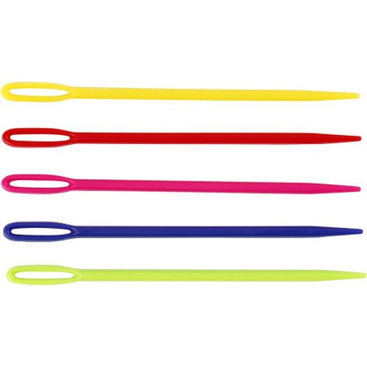 Sticknålar, L: 7 cm, mixade färger, 5 st./ 1 förp.