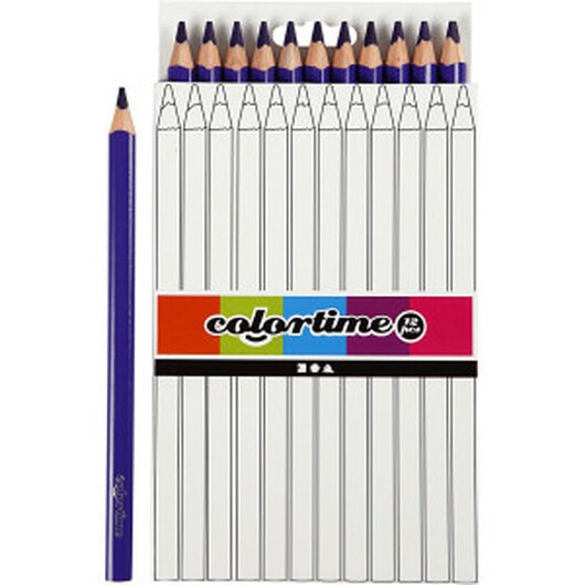 Colortime Färgpennor, L: 17,45 cm, kärna 5 mm, JUMBO, lila, 12 st./ 1