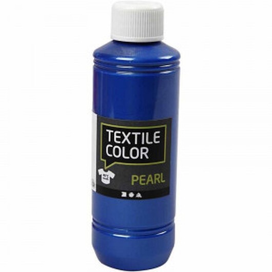 Textilfärg, blå, pärlemor, 250 ml/ 1 flaska