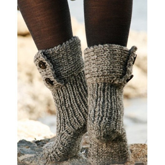 Moon Socks by DROPS Design - Tofflor Stick-mönster strl. 35/37 - 40/42