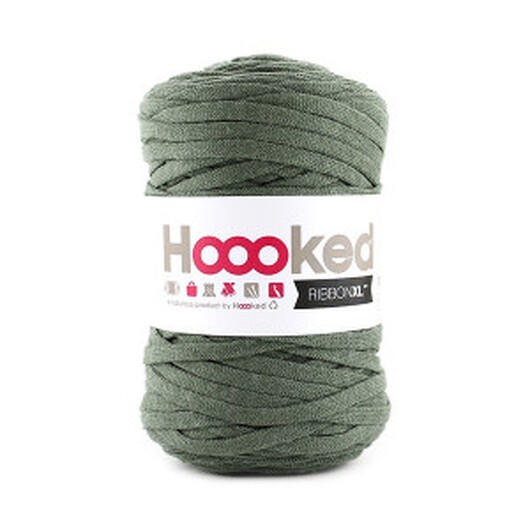 Hoooked Ribbon XL Trikågarn Unicolor SP6 Armygrön