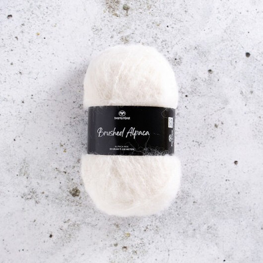 Svarta Fåret Brushed Alpaca Garn 00 Neutral Vit