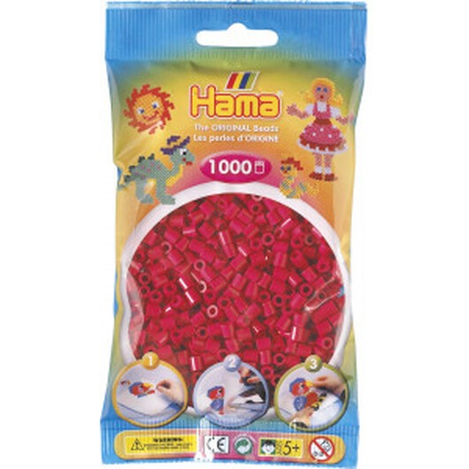 Hama Midi Pärlor 207-29 Vinröd - 1000 st
