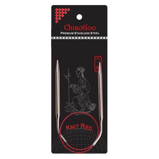 ChiaoGoo Knit Red Rundstickor Rostfritt Kirurgiskt Stål 40 cm 3.5 mm