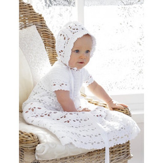 So CharmingÂ by DROPS Design - Baby Set med Dopklänning och Mössa strl. - 2 år