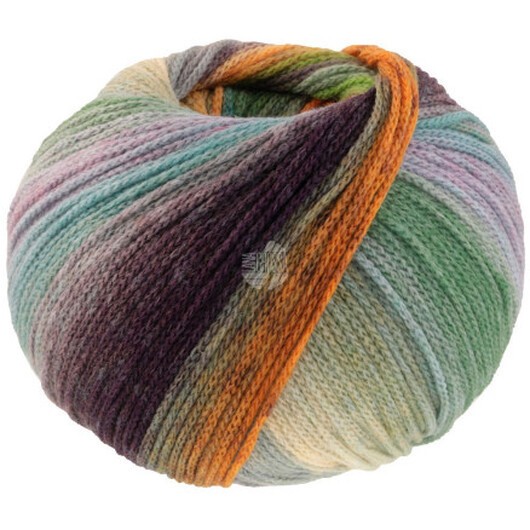 Lana Grossa Farfalla Garn 3 Lila/Grå/Grå/Beige/Lila/Björnbär/Rosa/Orange