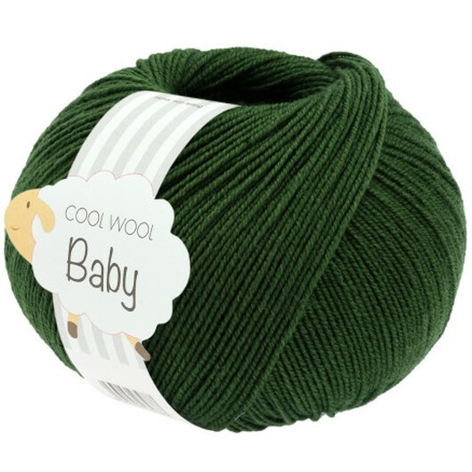 Lana Grossa Cool Wool baby Garn 336 Mörkgrön