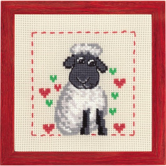 Permin Broderikit Aida till Barn Får 19x19cm
