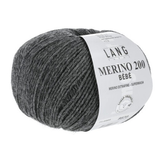 Long Yarns Merino 200 Bebe Garn 405 Mörk Grå Melange