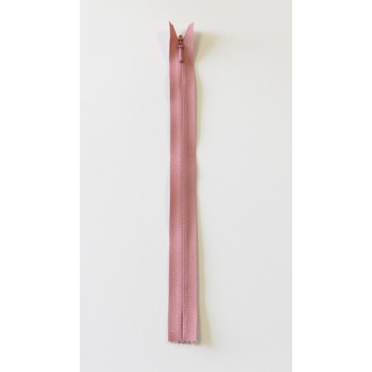 YKK Osynlig Dragkedja/Blixtlås Fast Gammelrosa 4mm - 23cm