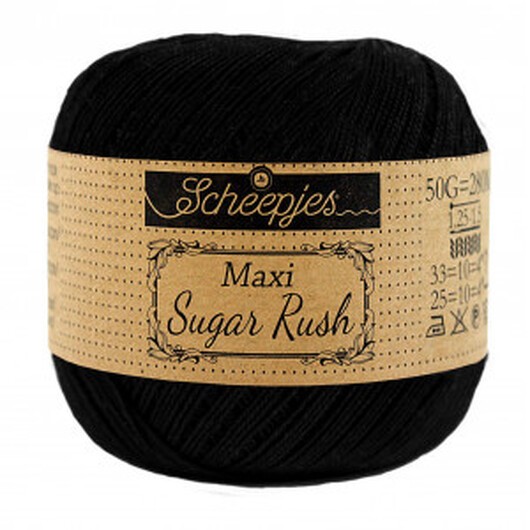 Scheepjes Maxi Sugar Rush Garn Unicolor 110 Black