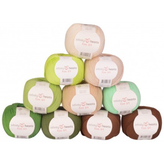 Infinity Hearts Rose 8/4 Garnpaket 27 Gröna och Bruna nyanser - 10 st