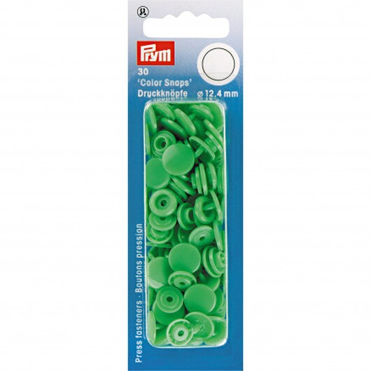 Prym Color Snaps Tryckknappar Plast Rund Ljusgrön 12,4mm - 30 st.