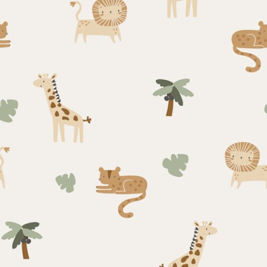 Bomullsjersey Print Tyg 150 cm 051 Djur - 50 cm