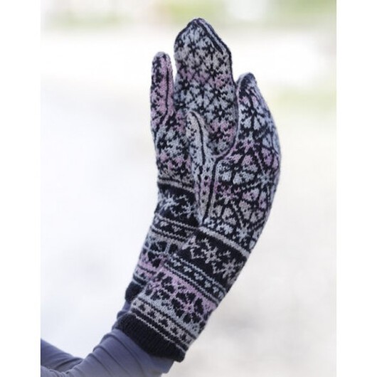Moonflower Mittens by DROPS Design - Vantar Stick-mönster str. One size