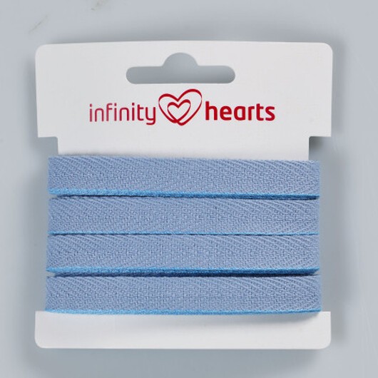 Infinity Hearts Bomullsband Fiskbensvävt 10mm 22 Jeansblå - 5m