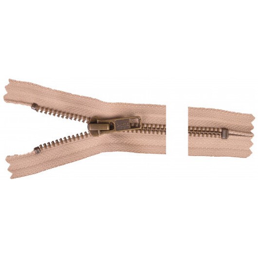 YKK Dragkedja/Blixtlås Antik Mässing 15cm 6mm Beige