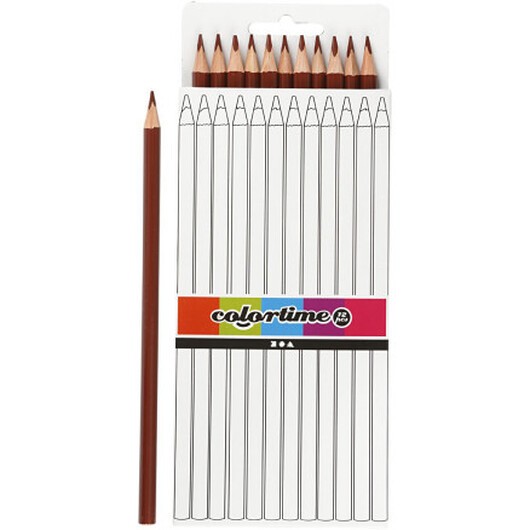 Colortime Färgblyerts, L: 17 cm, kärna 3 mm, brun, 12 st./ 1 förp.