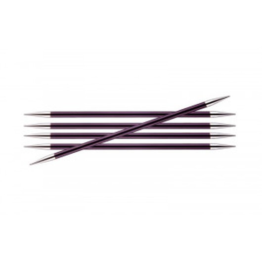 KnitPro Zing Strumpstickor Aluminium 20cm 6,00mm / 7.9in US10 Purple Velvet