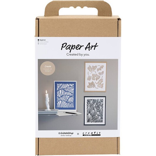 DIY Kit Paper Art, Tavlor för upphängning, off white, 1 frp.