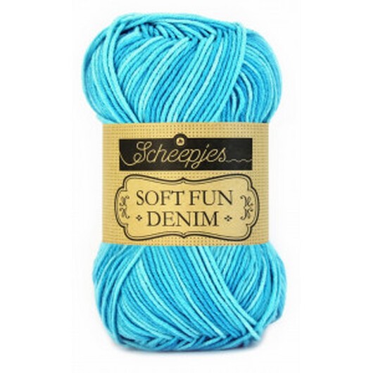 Scheepjes Softfun Denim Garn Print 500 Turkos