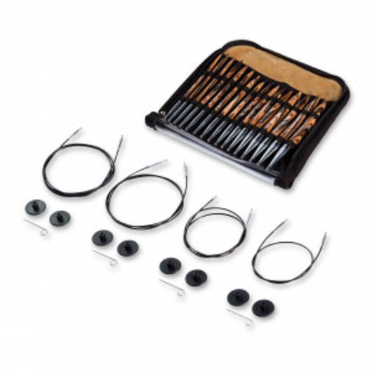 KnitPro Ändstickorset Trä Set med utbytbara kablar 60-120 cm, 4-10 mm
