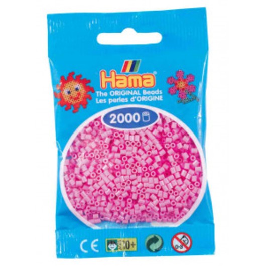 Hama Mini Pärlor 501-48 Pastell Pink - 2000 st