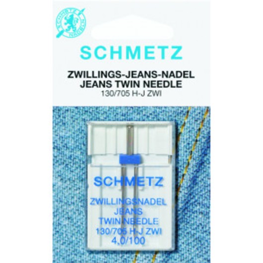 Â Schmetz Symaskinsnål Tvilling Jeans 130/705 H-J Zwi Str. 4,0-100 - 1