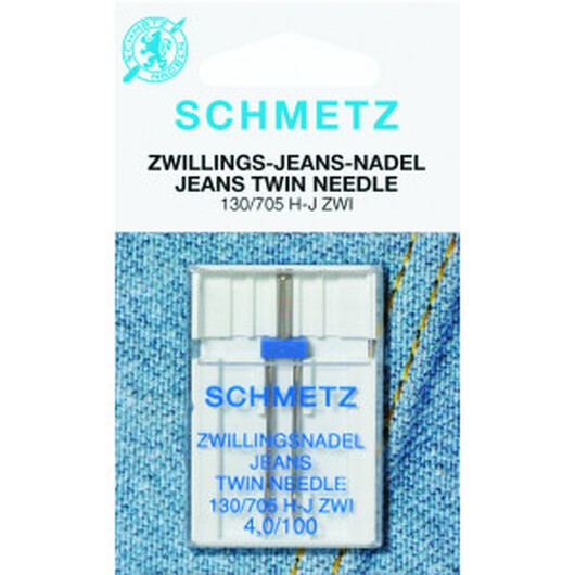 Â Schmetz Symaskinsnål Tvilling Jeans 130/705 H-J Zwi Str. 4,0-100 - 1