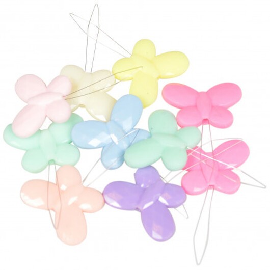 Infinity Hearts Nålpåträdare/Nålpåträdare Fjärilar Ass. Färger 36x25mm - 10 st.