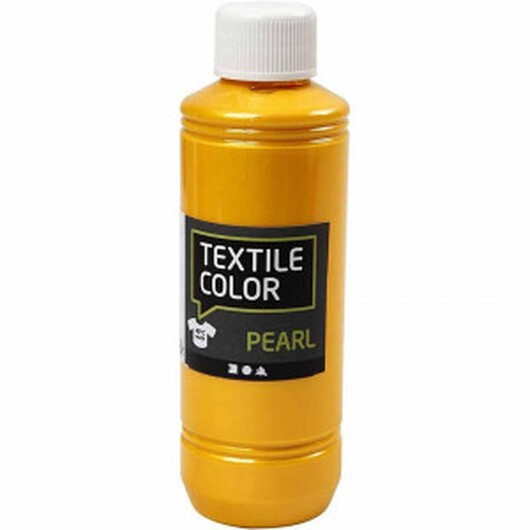 Textilfärg, gul, pärlemor, 250 ml/ 1 flaska