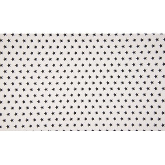 Minimals Bomullspoplin Tyg Print 150 Star White/Black 145cm - 50cm