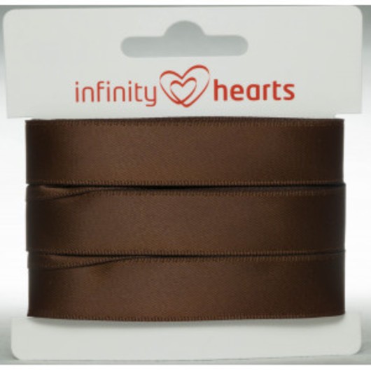 Infinity Hearts Satinband Dubbelsidigt 15mm 850 Brun - 5m