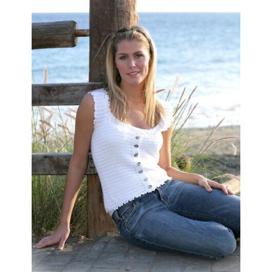 Dainty Miss by DROPS Design - Topp Virk-mönster strl. S - XL