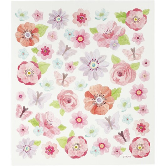 Klistermärken, vårblommor, ark 15x16,5 cm, 1 ark
